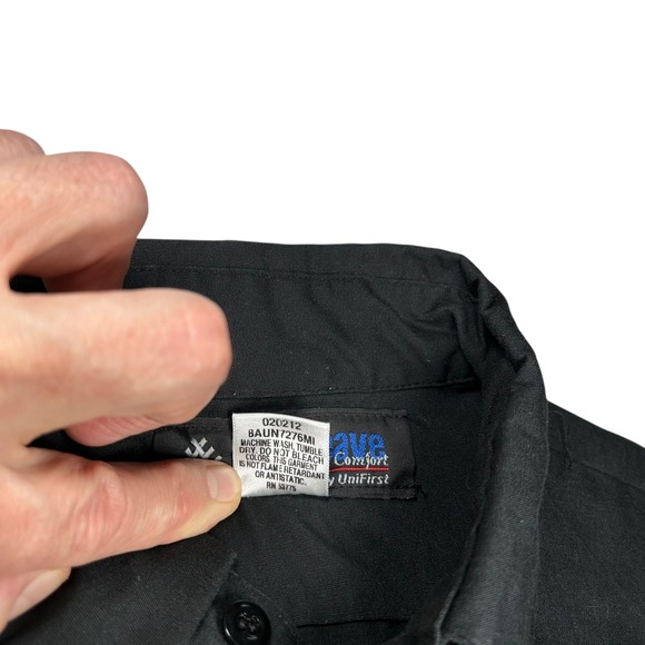 UniWeave by UniFirst Soft Comfort Mens Charcoal Short Sleeve Work Shirt Size M - Picture 7 of 8